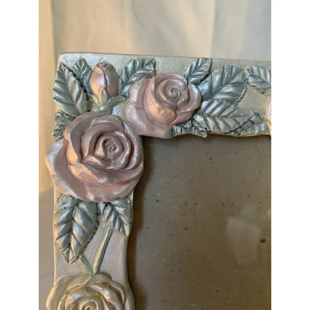 Figi Graphics Vintage Picture Frame Set 2 1990 Rose Floral Pink Cream PF-GN-34